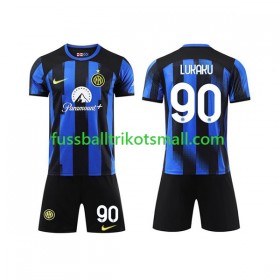 Fußballtrikots Inter Mailand Lukaku 90 Kinder 2023-2024 Kurzarm Heimtrikotsatz kaufen
